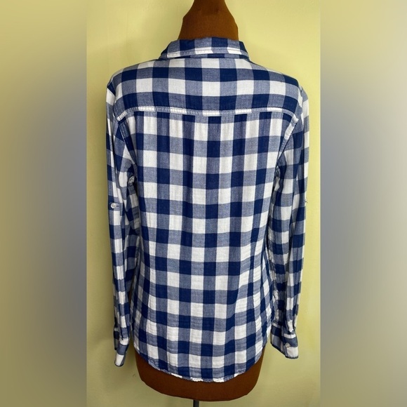 JACHS Girlfriend Mae Light Flannel Plaid Button Down Shirt Size Medium - Picture 3 of 8
